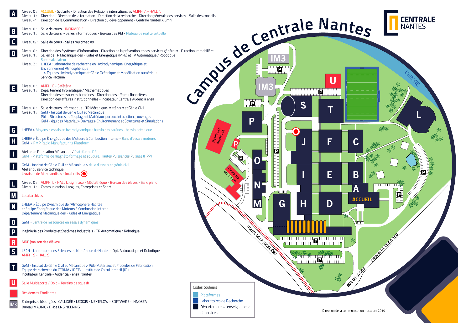 plan du campus de Centrale Nantes